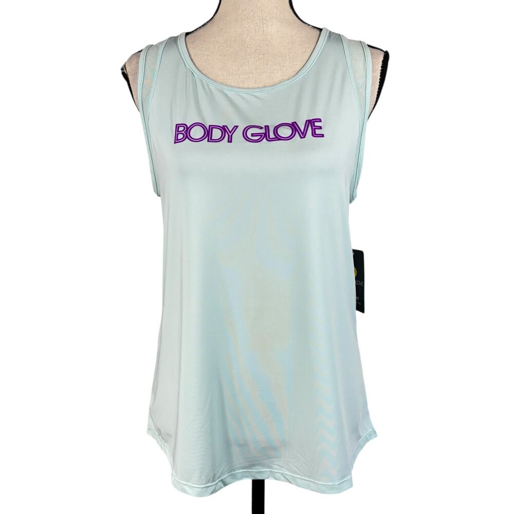Body Glove X-Large Tank Top Sleeveless Lightweight Stretch Keyhole Aqua Blue New